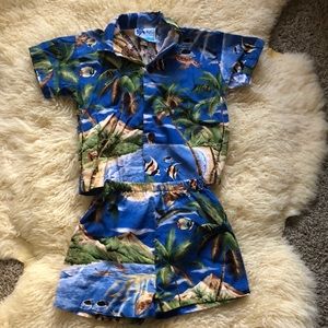 Toddler Hawaiian Shirt and shorts
